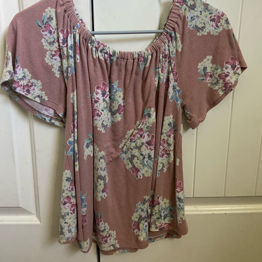 off the shoulder flower top